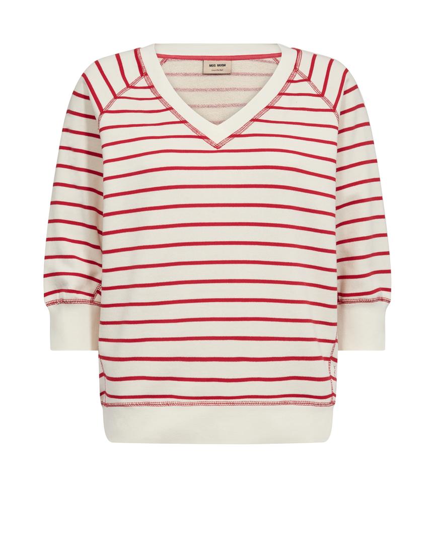 MMMAGGIE STRIPE SWEATSHIRT-CHINESE RED