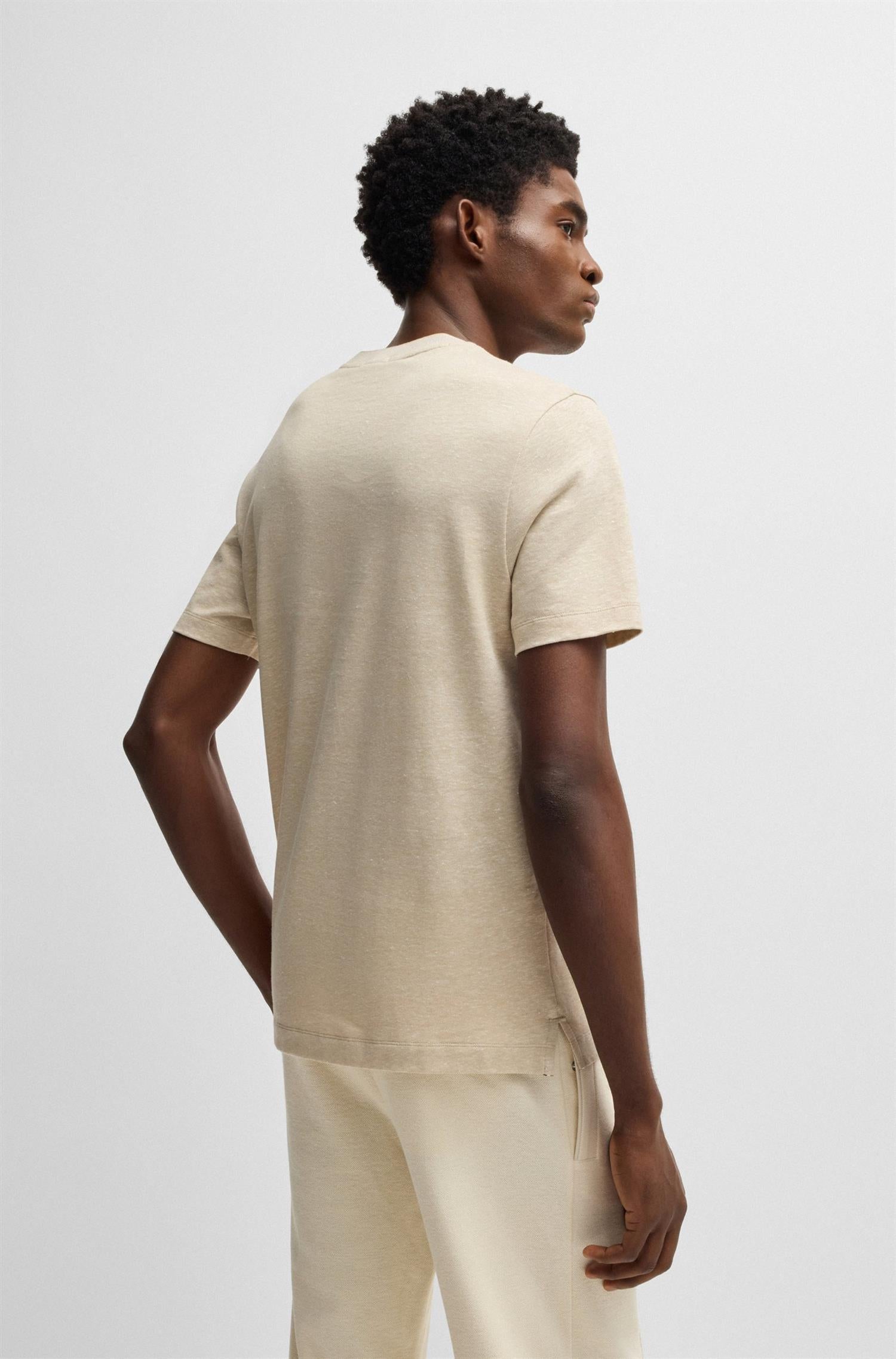 THOMPSON REGULAR FIT T-SHIRT IN COTTON AND LINEN