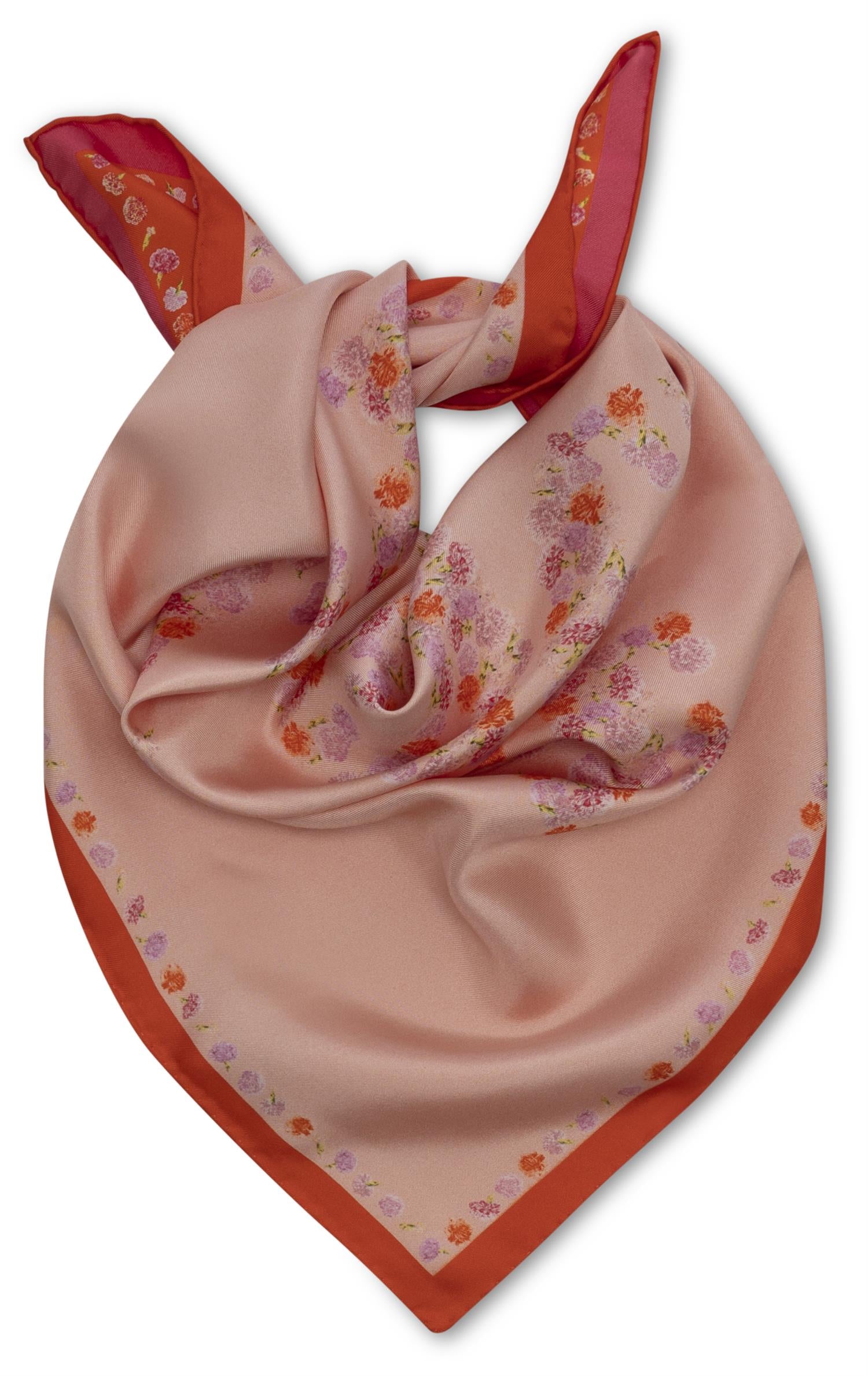 SCARF 65X65-ORANGE/CREAM