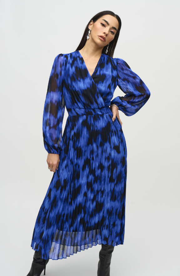 Chiffon Abstract Print Midi Dress