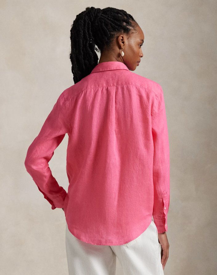 CLASSIC FIT LINEN  SHIRT-HT FUSCHIA