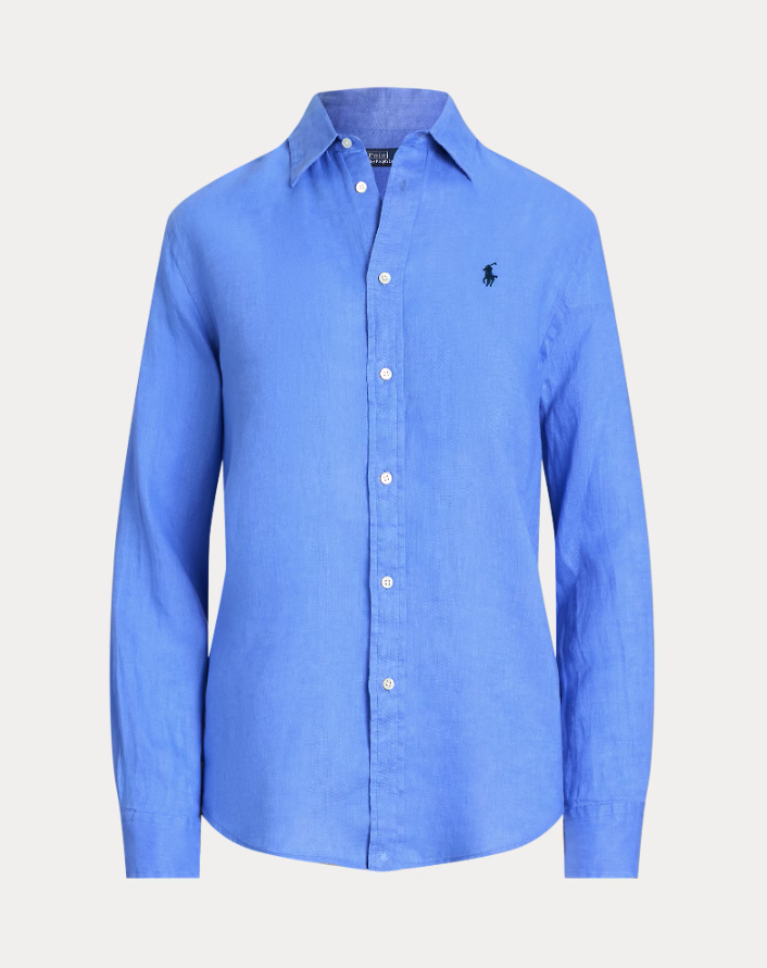 CLASSIC FIT LINEN  SHIRT-HRB IS BLUE