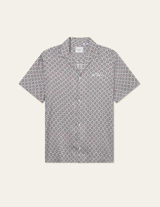 FOULARD AOP SS SHIRT SMOKE GREEN