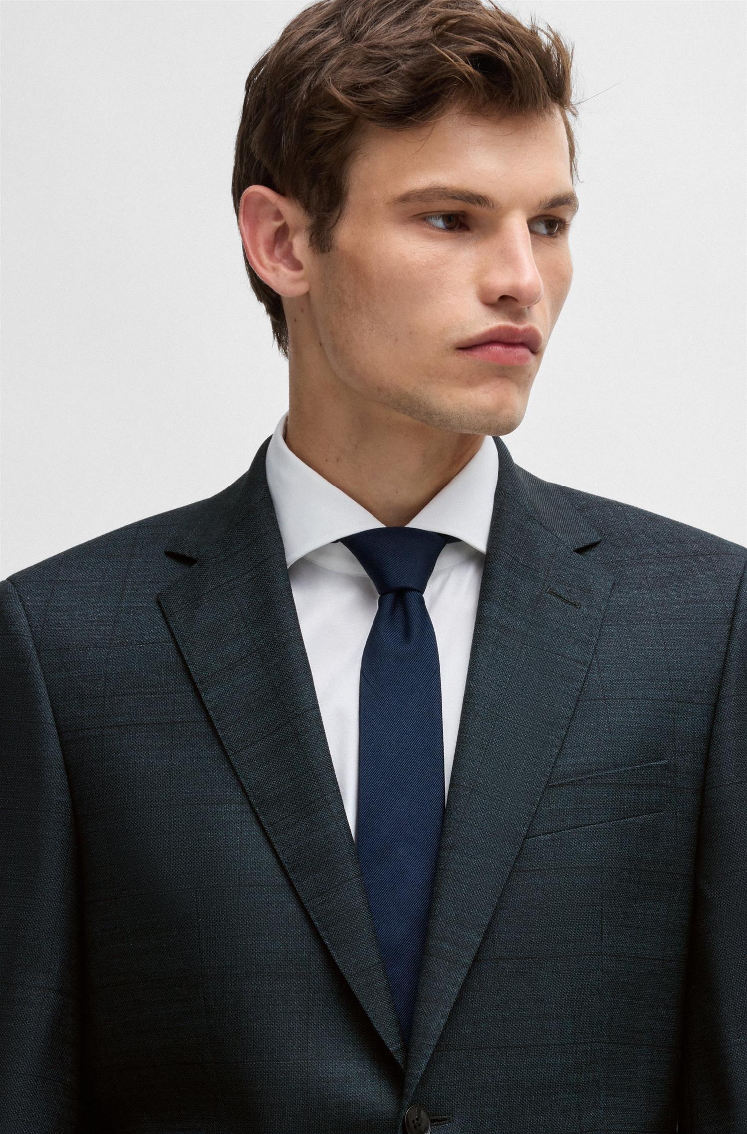 REGULAR-FIT SUIT IN CHECKED STRETCH WOOL