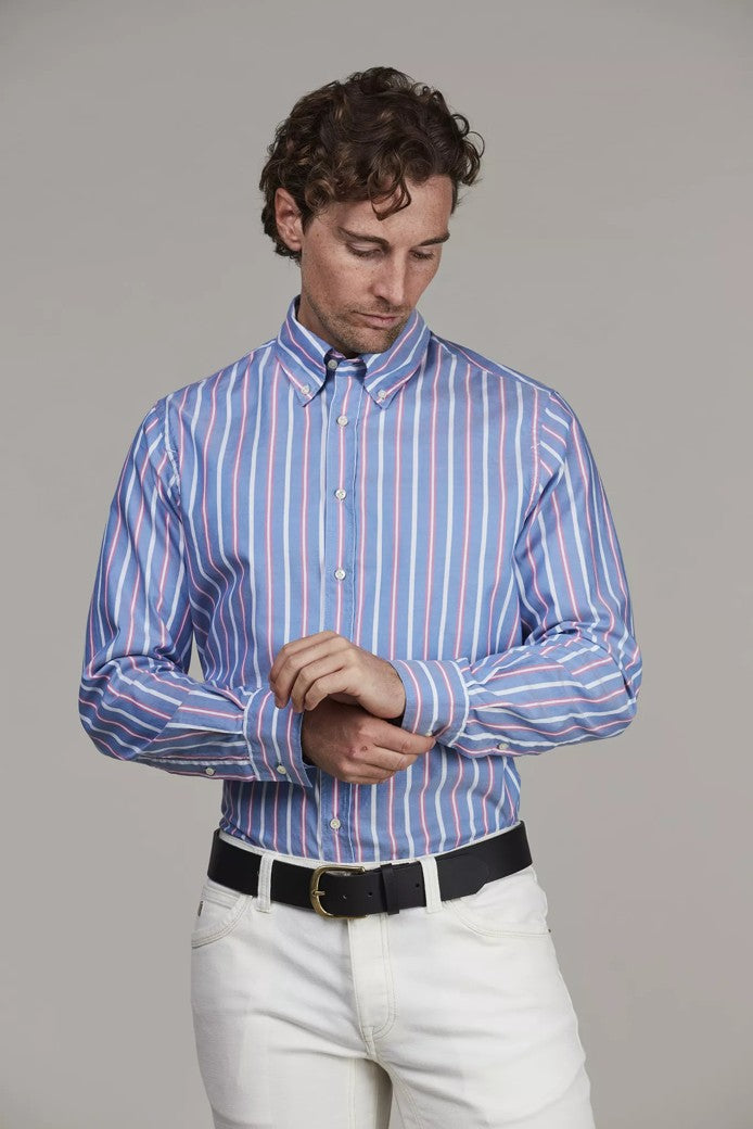 VIVID STRIPE SHIRT DARK BLUE