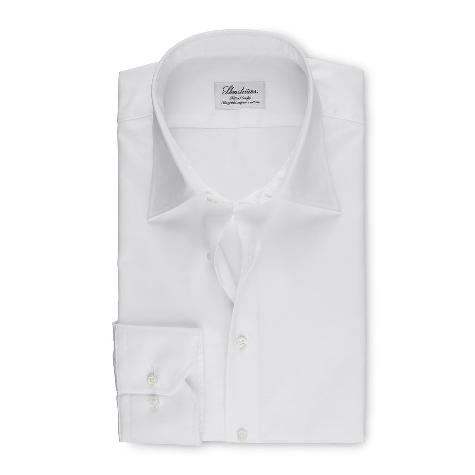 WHITE TWILL SHIRT FITTED BODY