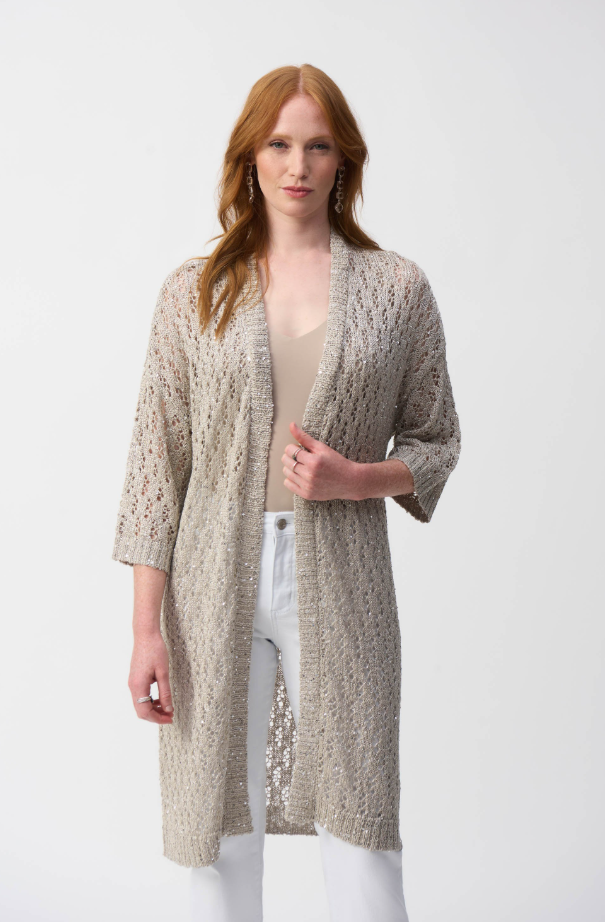 Pointelle Sweater Sequined Cover-Up