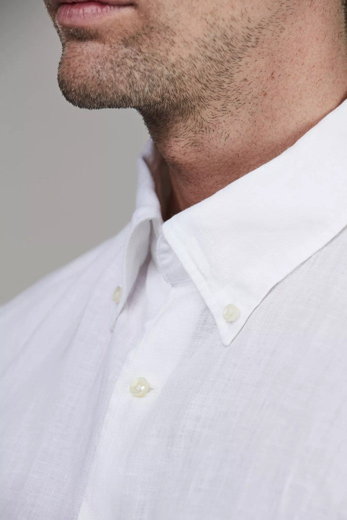 REFINE SHORT SLEEVE LINEN SHIRT WHITE