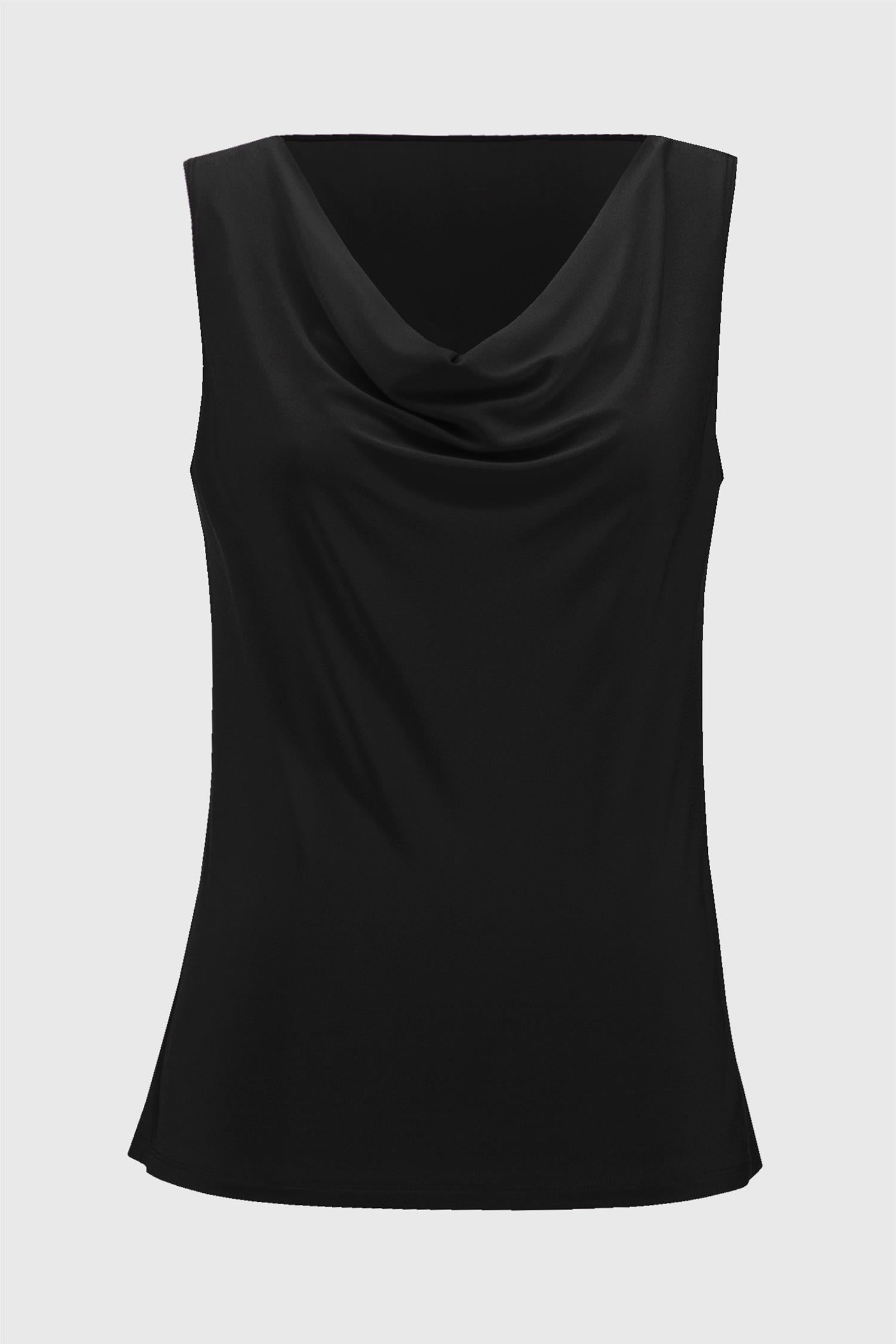 Silky Knit Cowl Neck Camisole - Sort