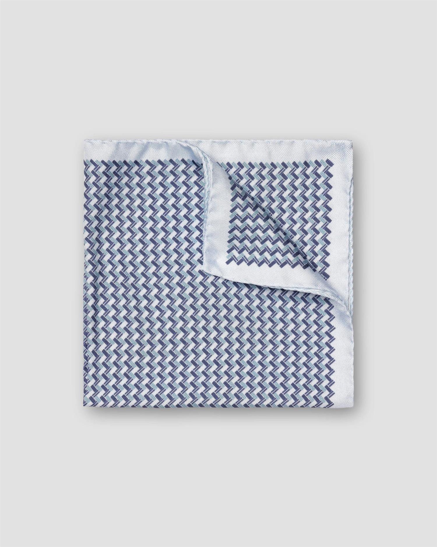 Light blue Geometric Silk Pocket Square