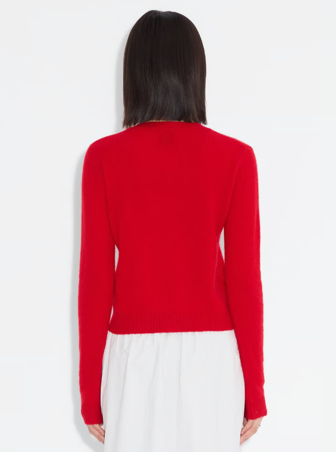 W CASHMERE CARDIGAN-RED