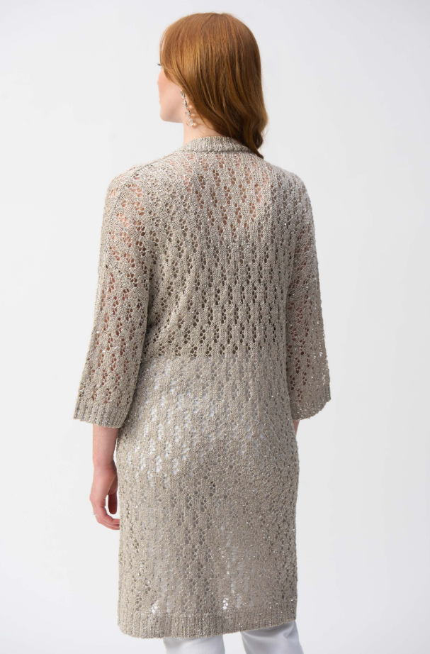 Pointelle Sweater Sequined Cover-Up