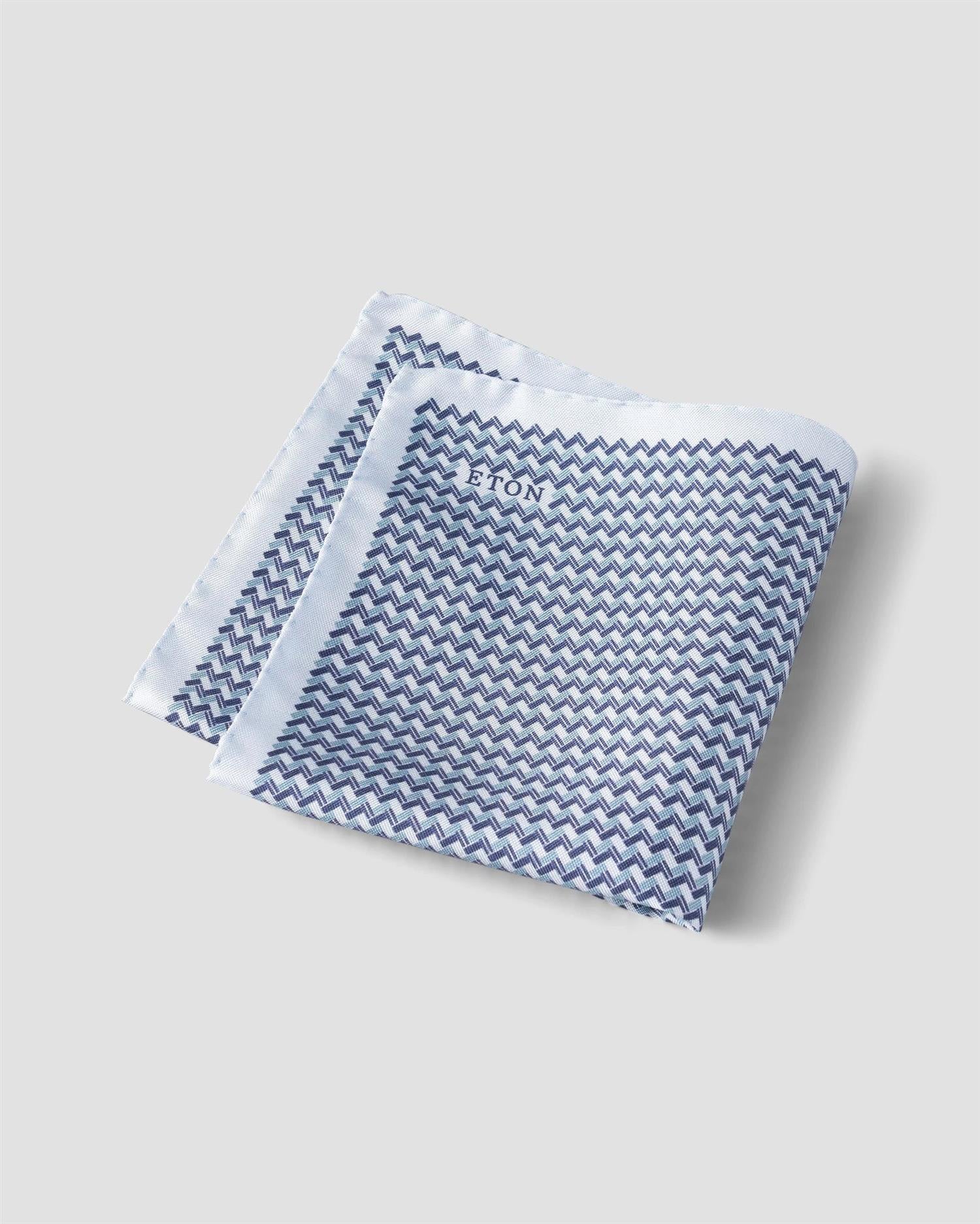 Light blue Geometric Silk Pocket Square