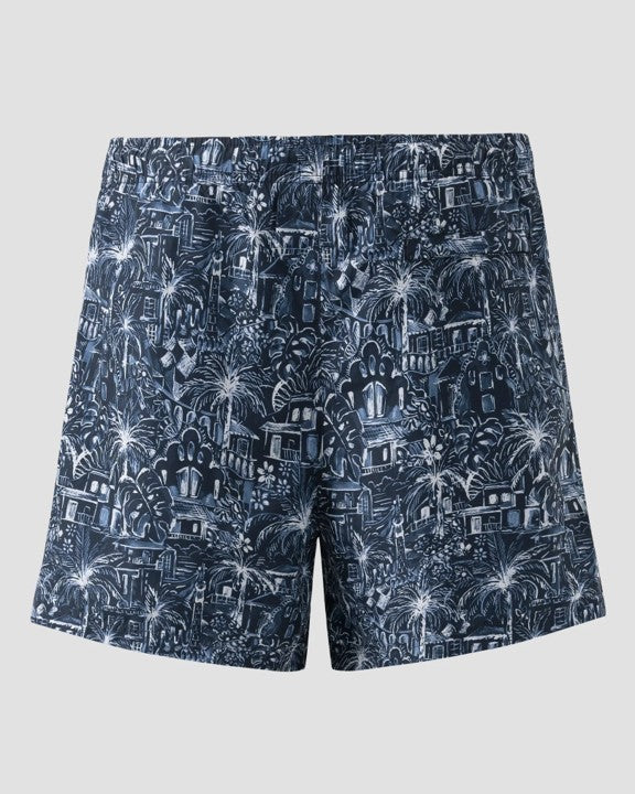 PALM TREE SWIM SHORTS DARK BLUE