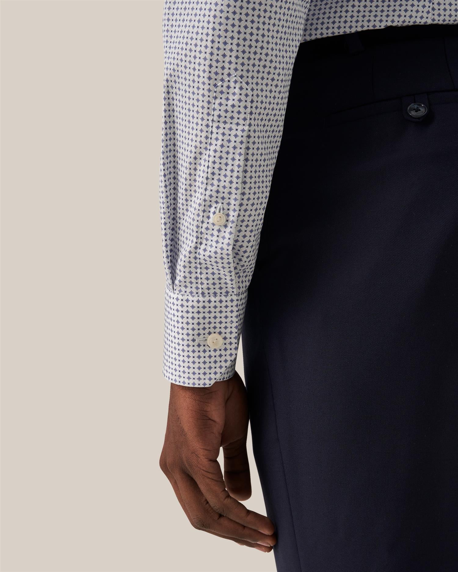 MICRO PRINT POPLIN CONTEMPORARY SHIRT SS24