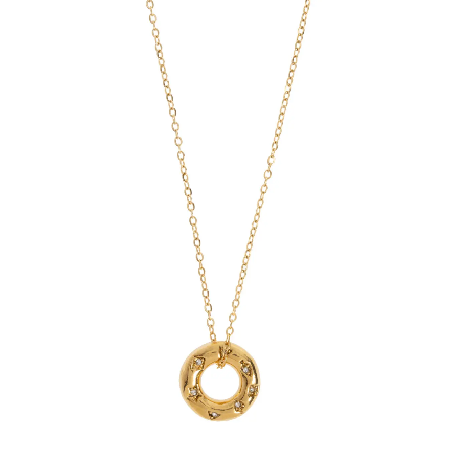 Odelia - Crystal Donut Necklace Stainless Steel