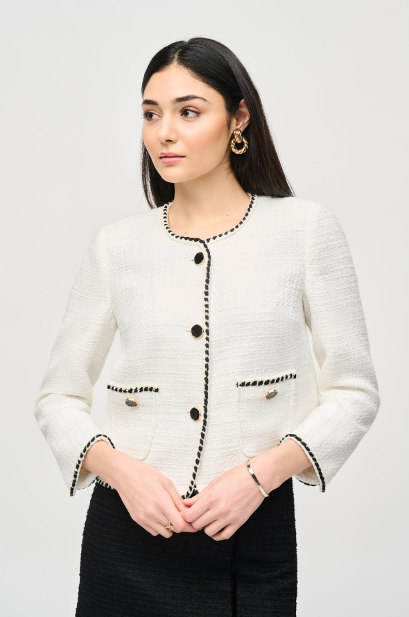 Bouclé Jacket With Contrast Trim