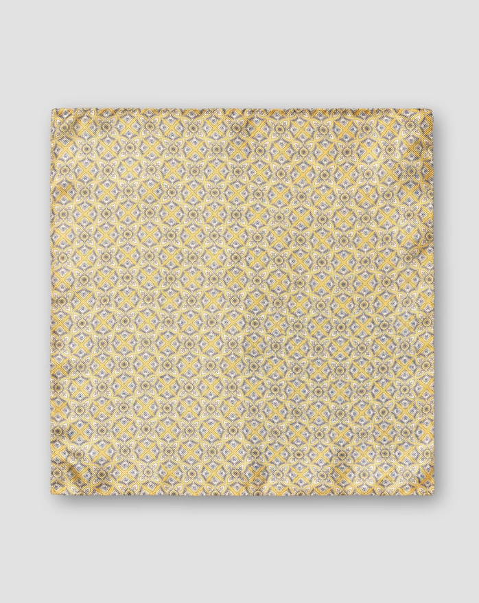 YELLOW FOUR SIDED SILK POCKET SQUARE