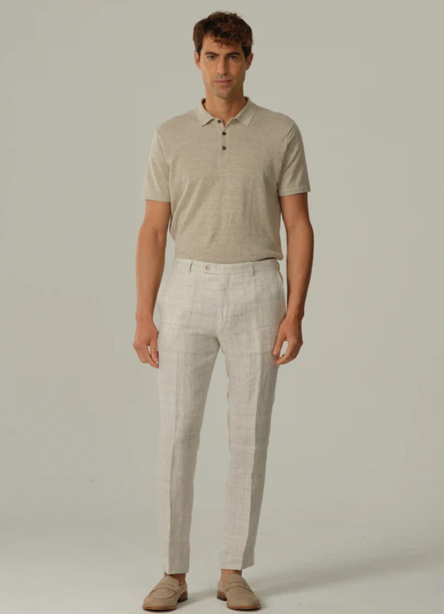 RICO POLO LINEN PEARL GREY