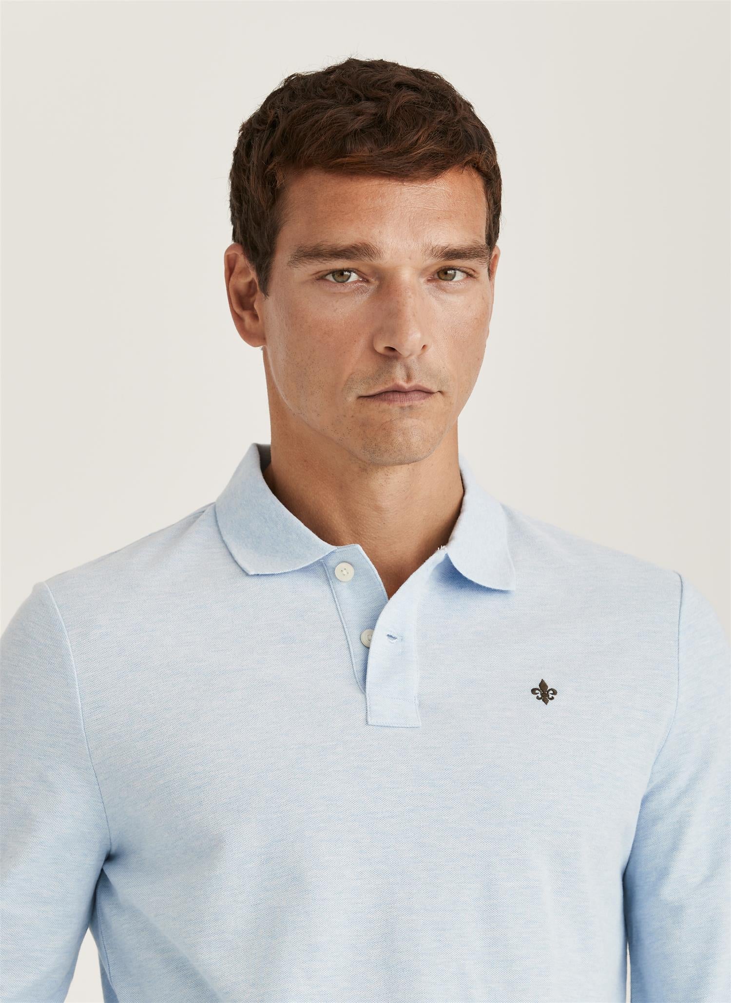 CAMDEN LS POLO SHIRT LIGHT BLUE