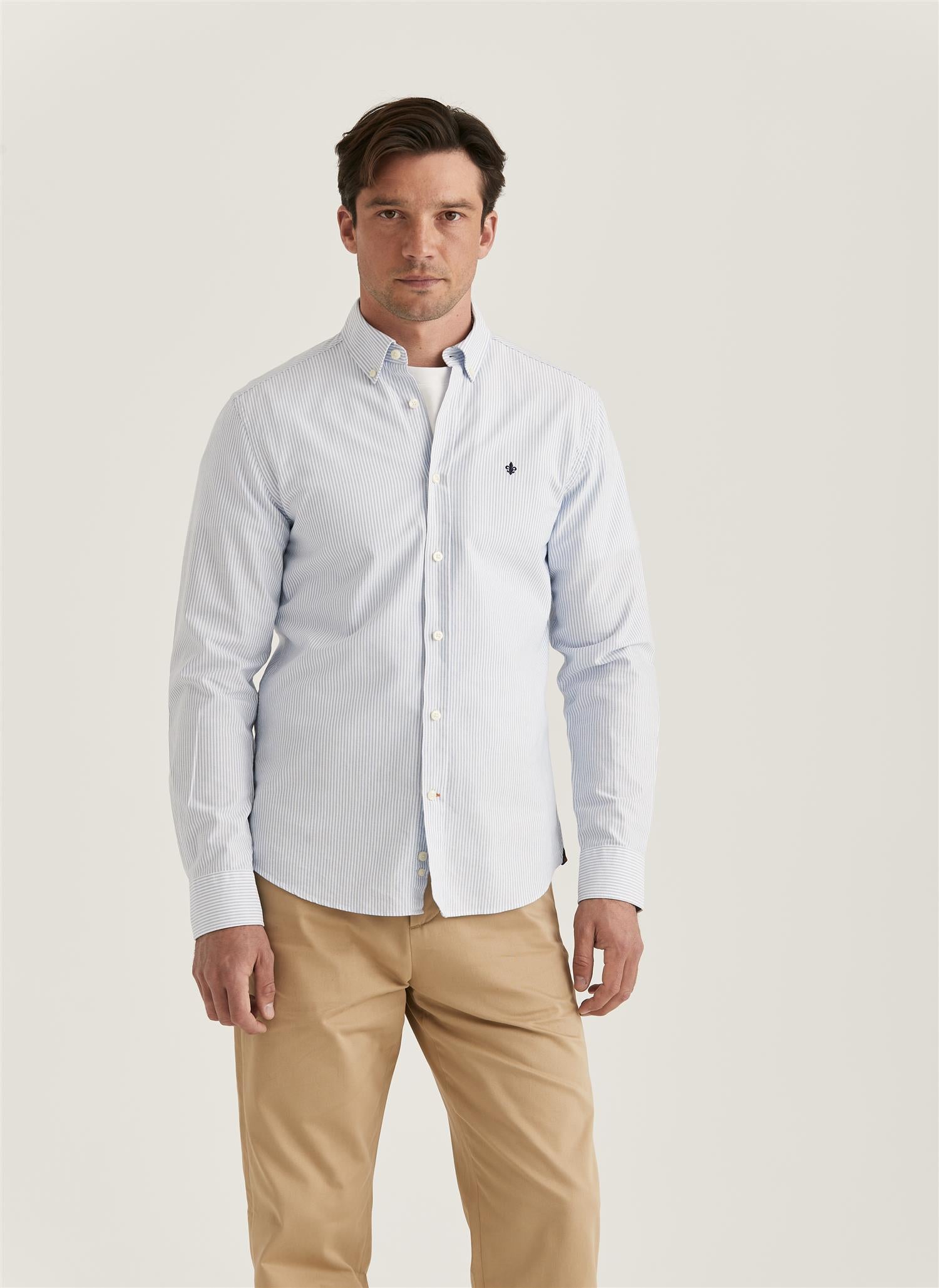 OXFORD STRIPED BD SHIRT LIGHT BLUE