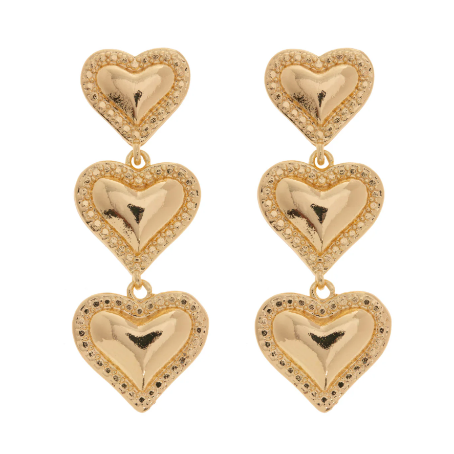 Sonya - Dangling Hearts Earrings