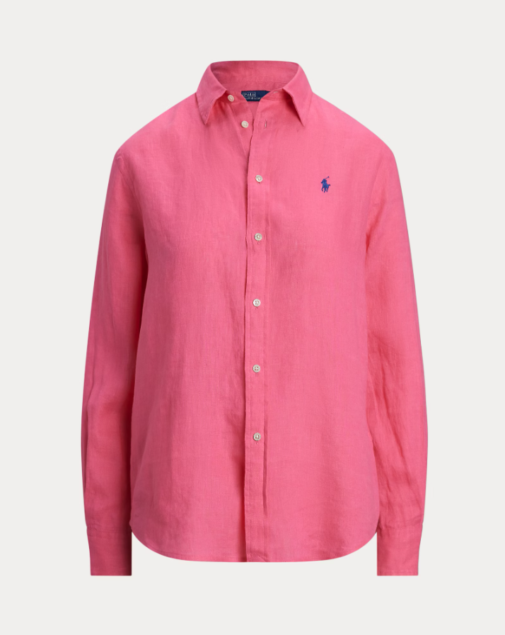 CLASSIC FIT LINEN  SHIRT-HT FUSCHIA